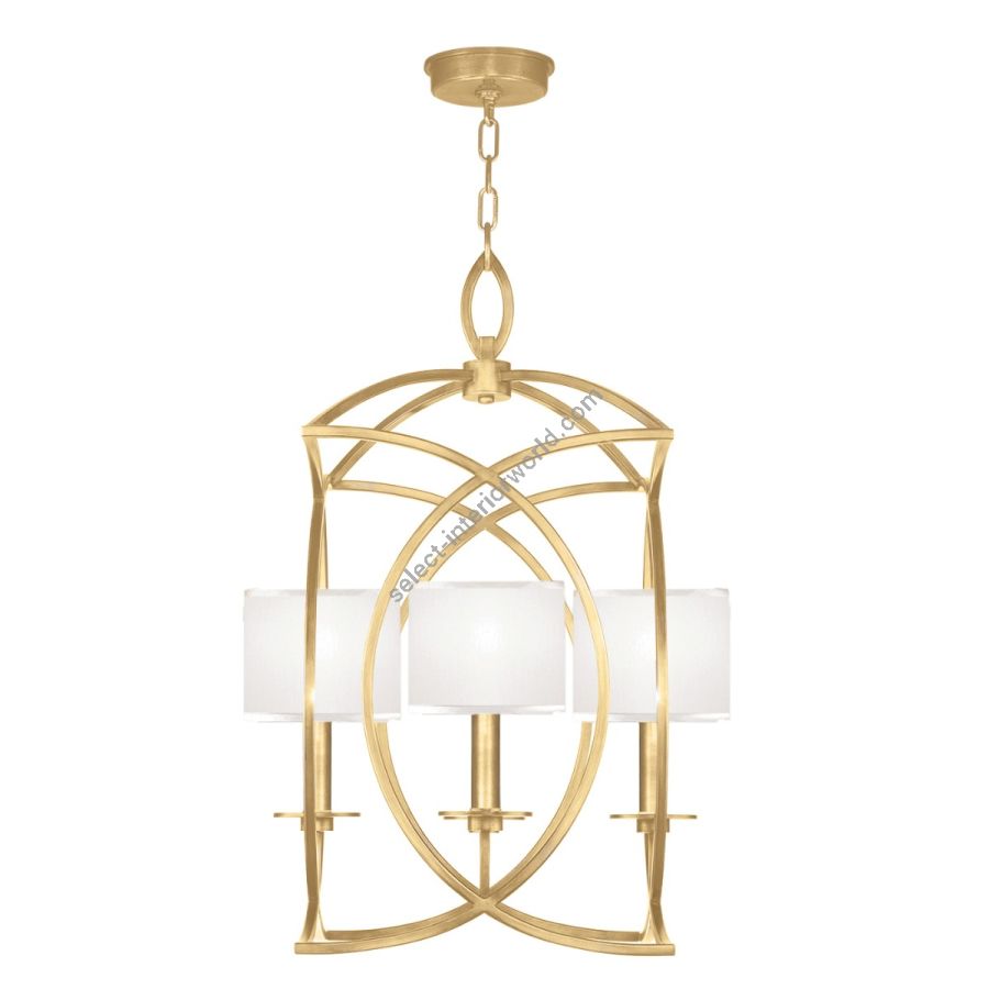 Gold Leaf / White Fabric Shades - 887740-310