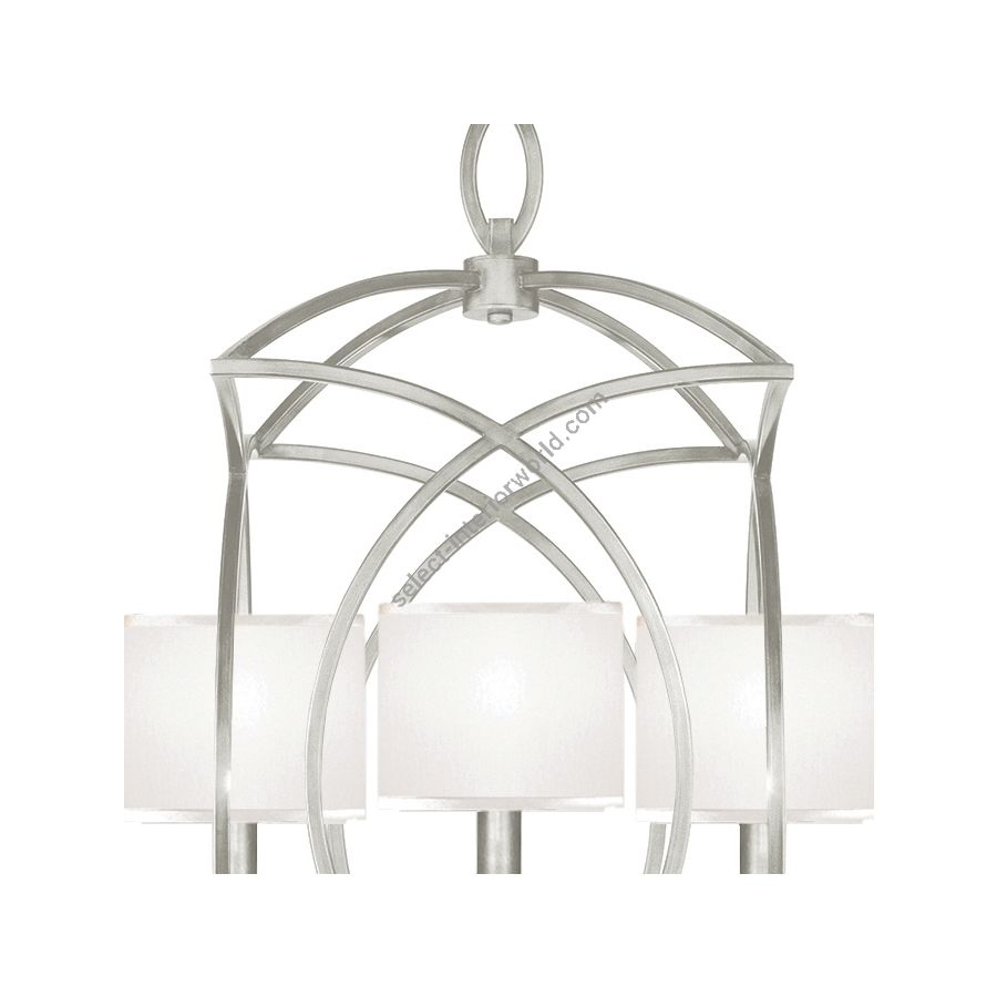 Silver Leaf / White Fabric Shades - 887740-41