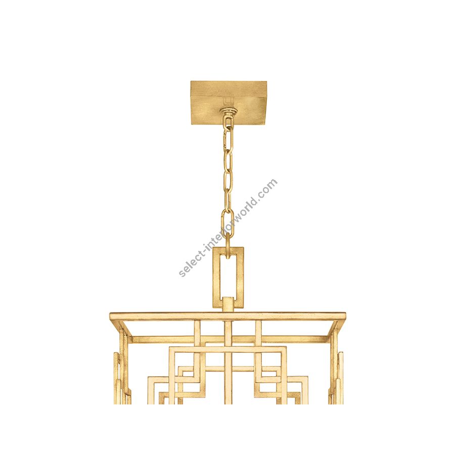 Gold Leaf / White Fabric Shades - 889040-310