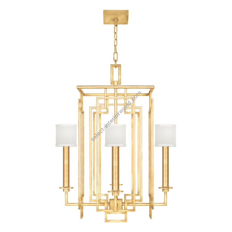 Gold Leaf / White Fabric Shades - 889040-310