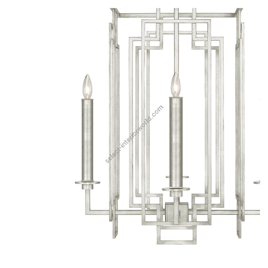 Silver Leaf / White Fabric Shades - 889040-41