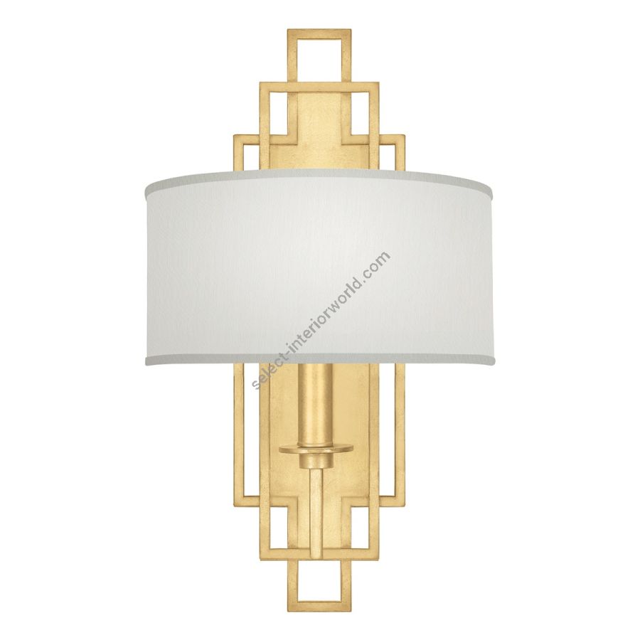 Gold Leaf / White Fabric Shades - 889350-310