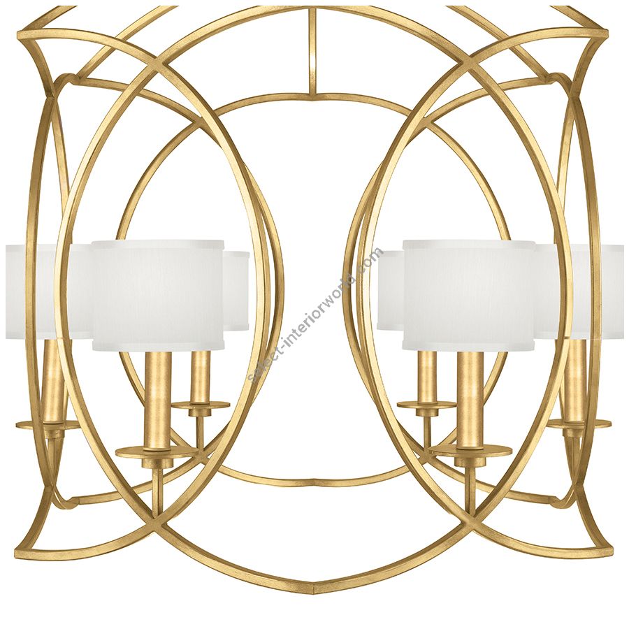 Gold Leaf / White Fabric Shades - 889840-310