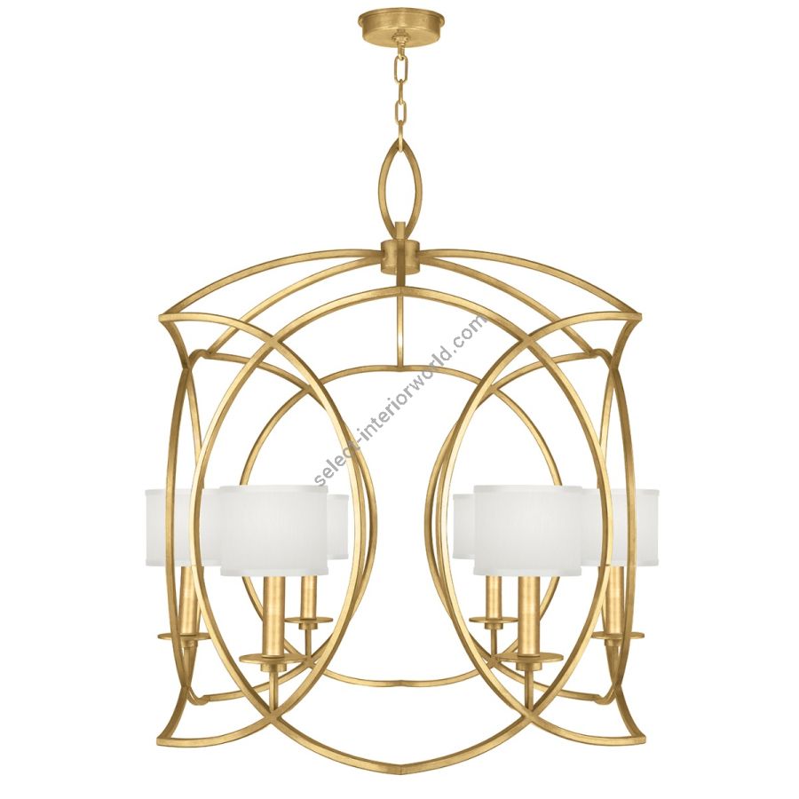 Gold Leaf / White Fabric Shades - 889840-310