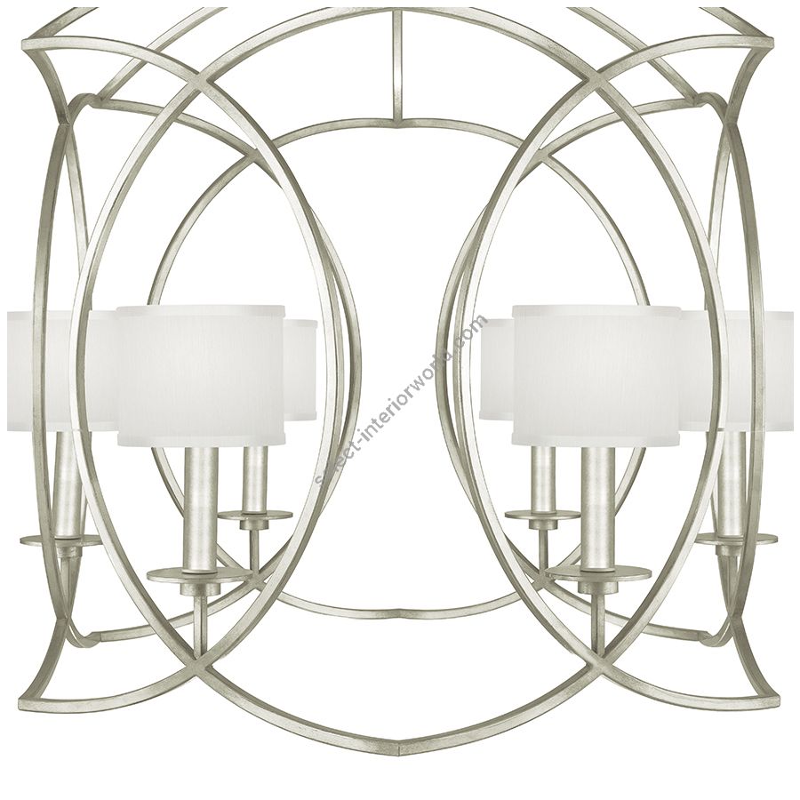 Silver Leaf / White Fabric Shades - 889840-41