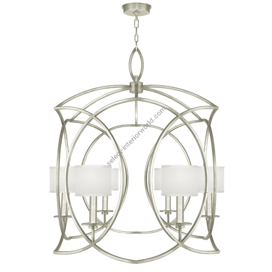 Silver Leaf / White Fabric Shades - 889840-41