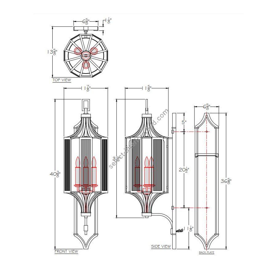 Bristol 40.4″ Outdoor Wall Mount - 900281
