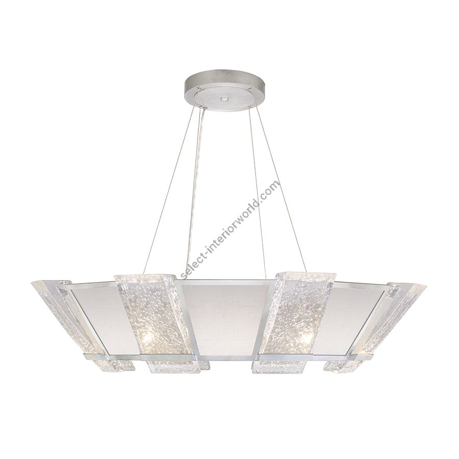 Silver leaf finish with textured linen