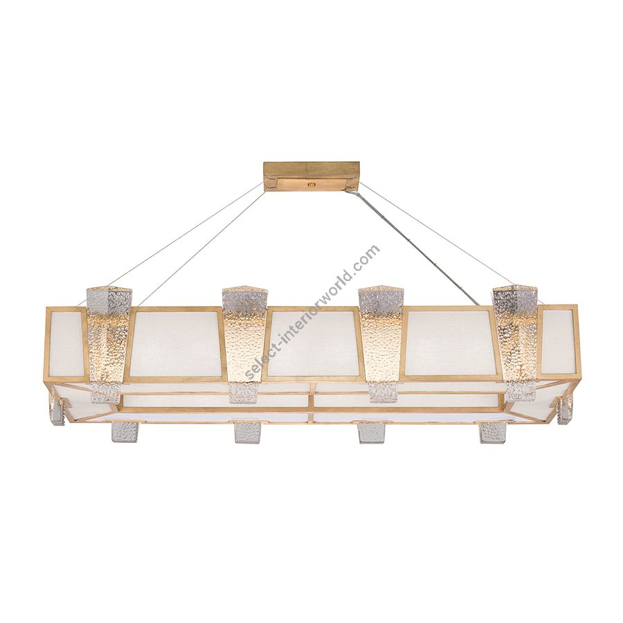 Gold leaf finish with textured linen