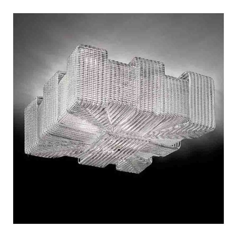 Chrome finish / Clear Cerchi glass color / 4 lights (cm.: 30 x 55 x 55 / inch.: 11.81" x 21.65" x 21.65")