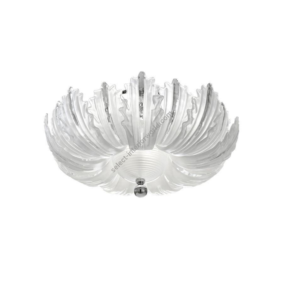 Ceiling light / Etched glass / Shiny Nickel finish