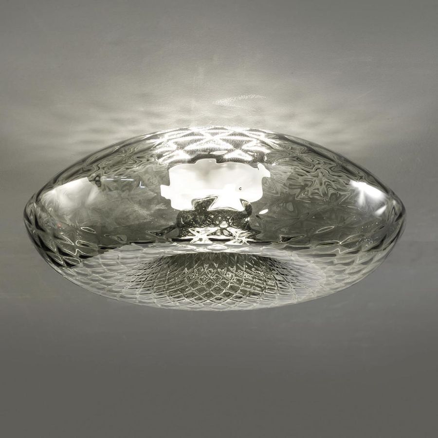 Ceiling led lamp / Iron Grey finish / Fume glass colour