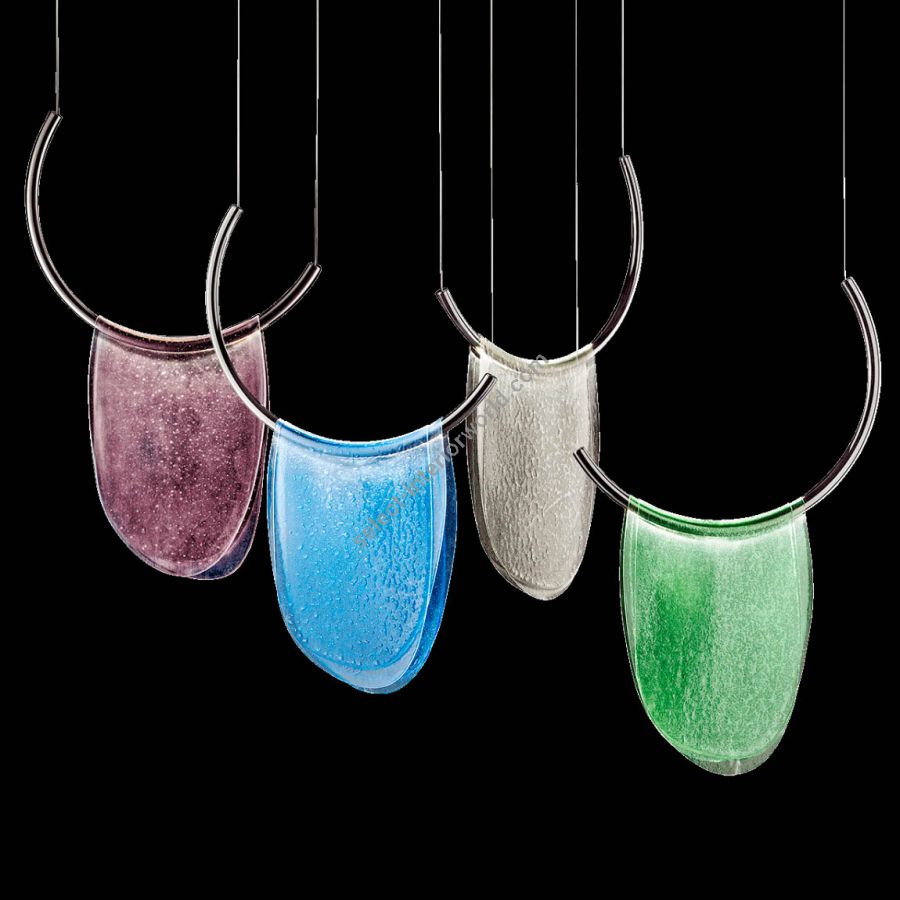 Pendant led lamp / Amethist, Light Blue, Grey and Green glass colours