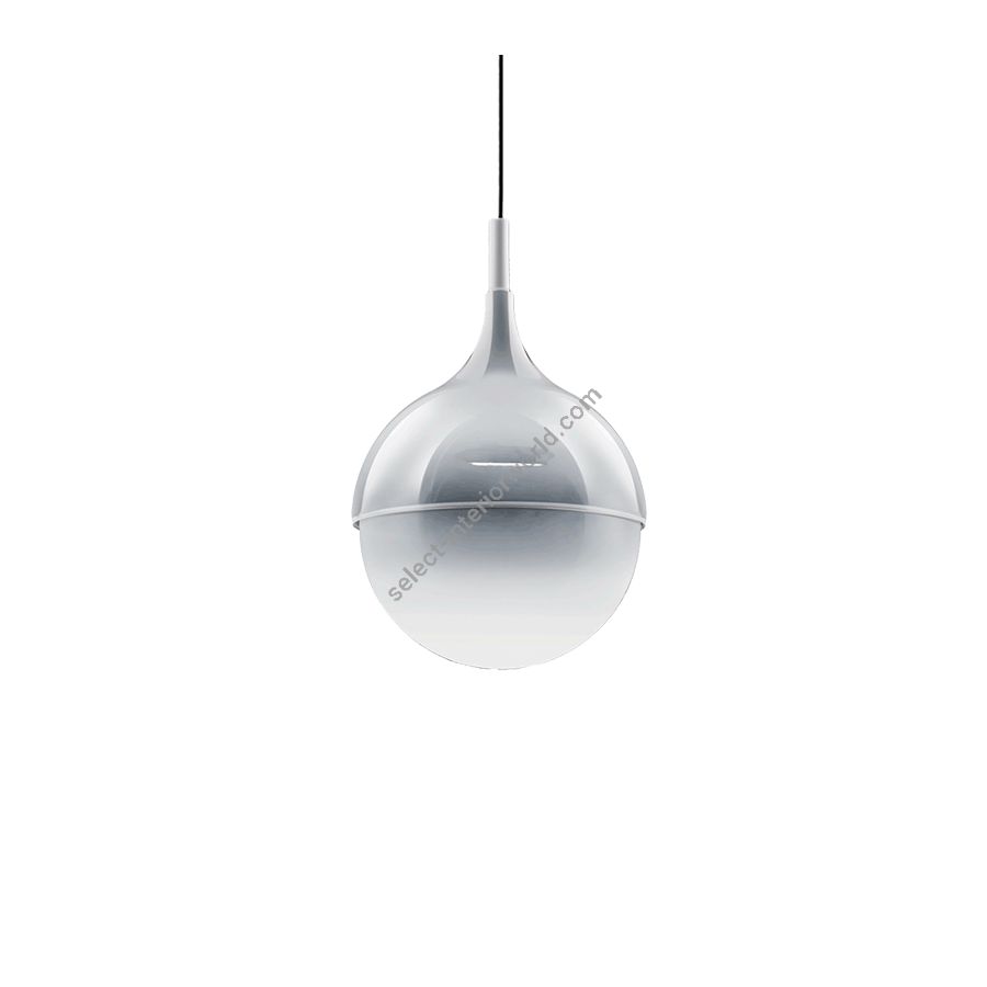 Pendant lamp / Finish: White metal with White shaded glass