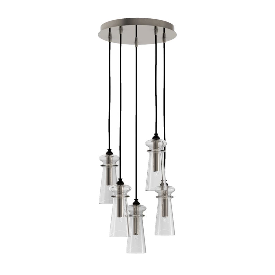 Pendant lamp / Shiny nickel finish