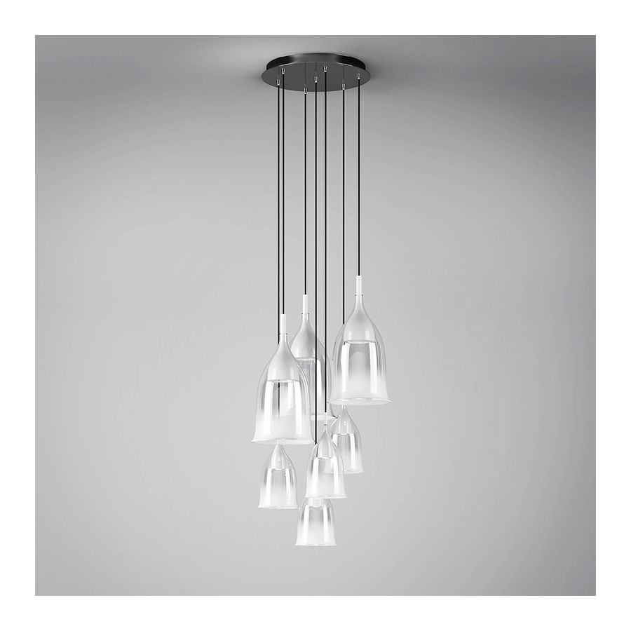 Pendant lamp / Iron Grey finish / Faded White glass