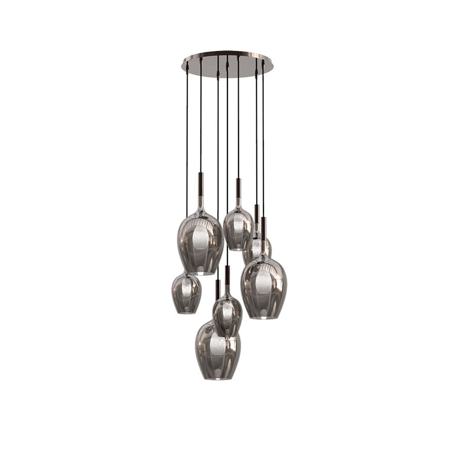 Pendant lamp / Iron Grey finish / Shiny titanium coating glass colour