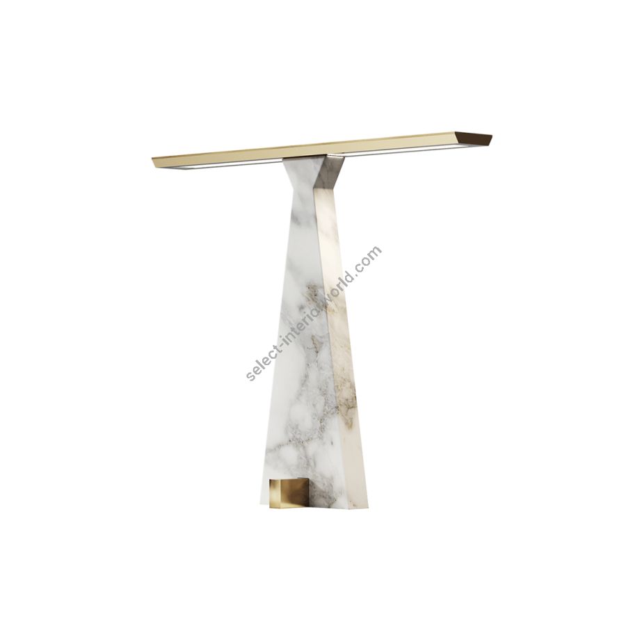 Table lamp / Brushed light gold finish / Gold Calacatta marble base