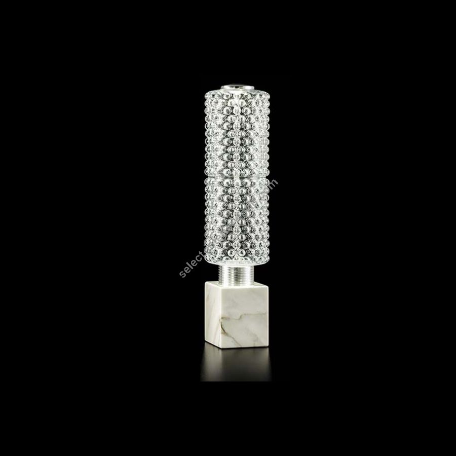Table led lamp / White marble base / Diamond glass diffuser