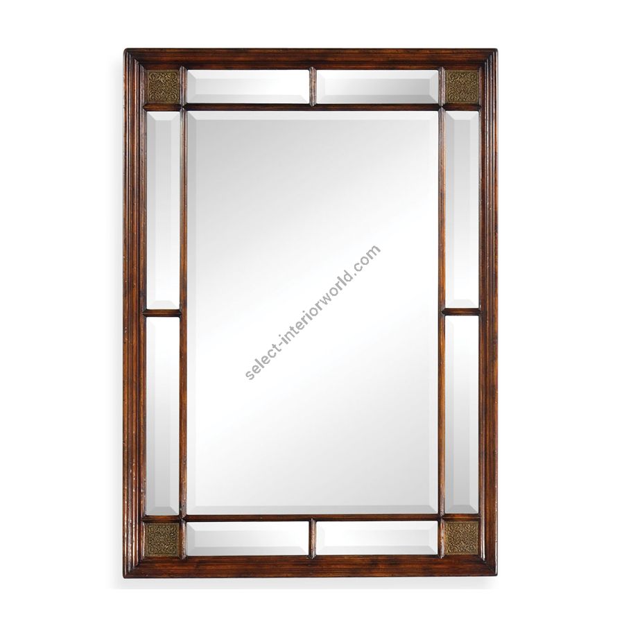 Buy Jonathan Charles / Rectangular Walnut Panelled Mirror with Brass