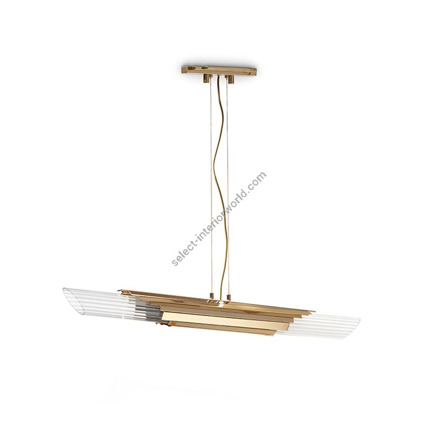 Gold plated finish with Clear colour ribbed glass