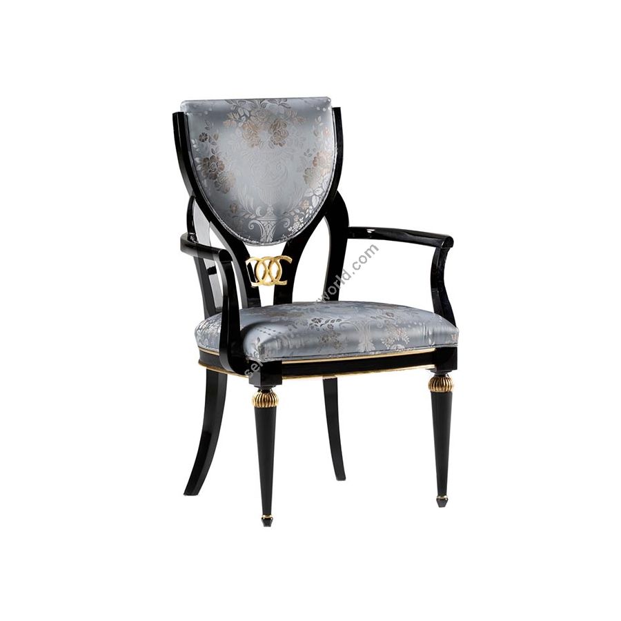 Dining chair with arms / Black finish