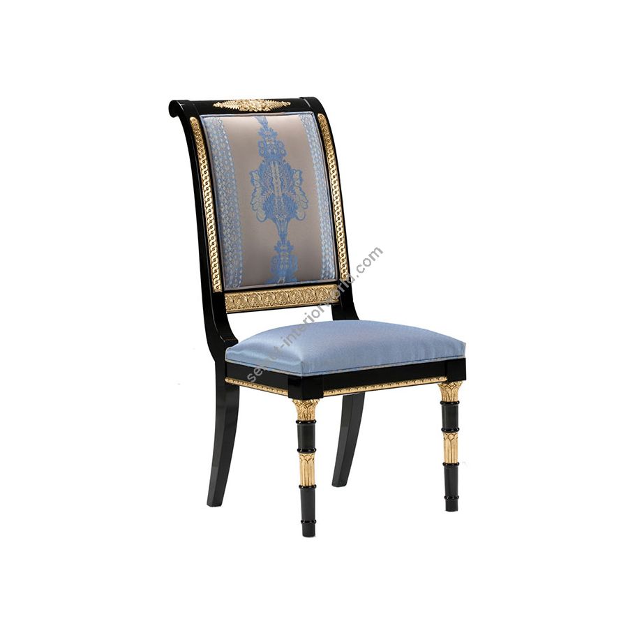 Dining chair / High Gloss Black / Old Gold Leaf finish