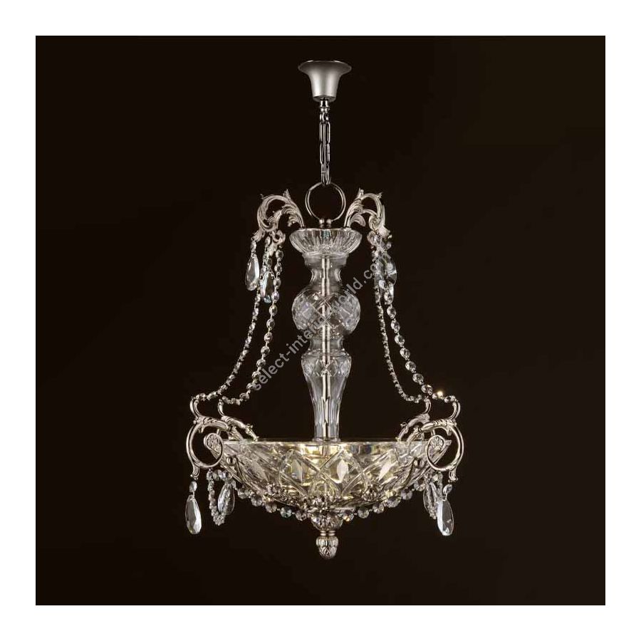 Chandelier / Polished nickel finish / Italian hand cut crystal