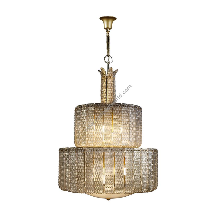 Chandelier / Polished brass finish