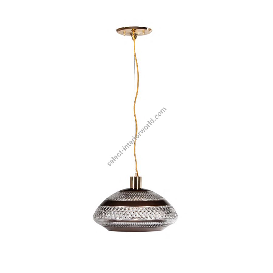 Pendant lamp / Polished brass finish / Bronze glass