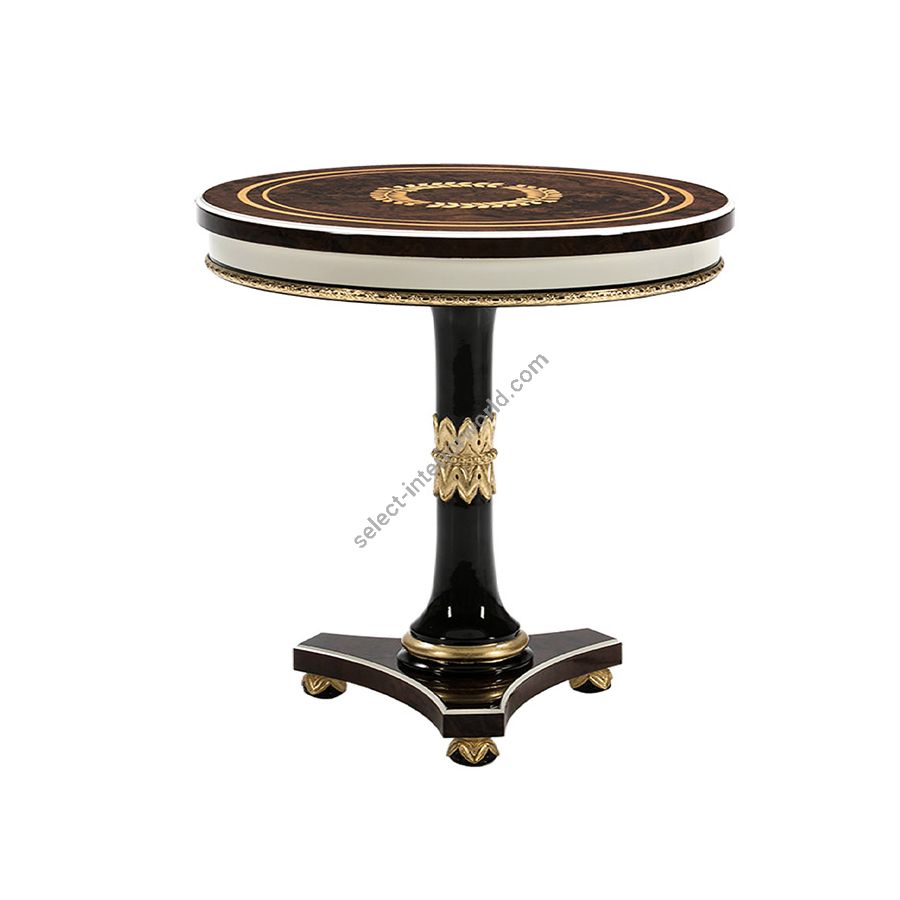 Side table / Walnut - Polished brass finish