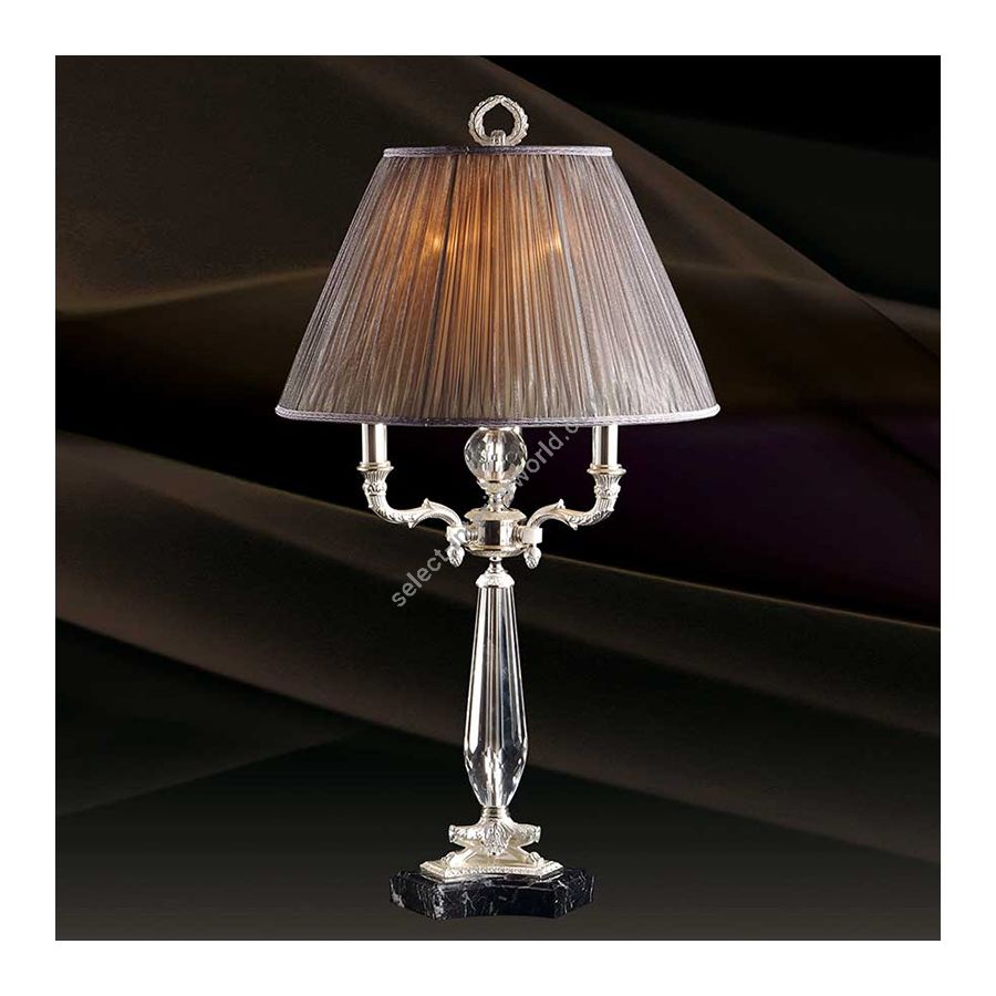 Antique Silver Plated Finish / Silver Lamp Shade