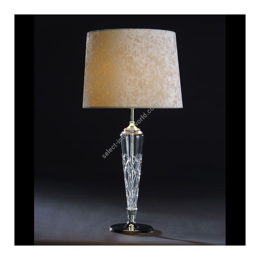 Polished Silver Finish / Plain beige lamp shade