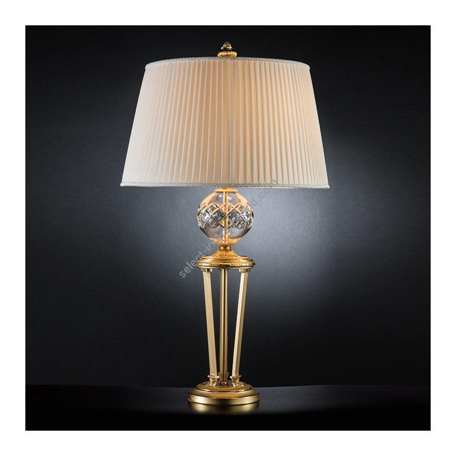 Antique Silver Plated Finish / With beige lamp shade