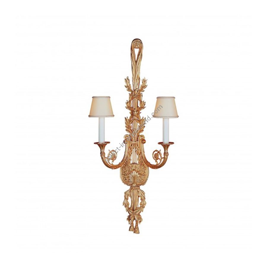 French Gold Finish / With plain white lamp shade