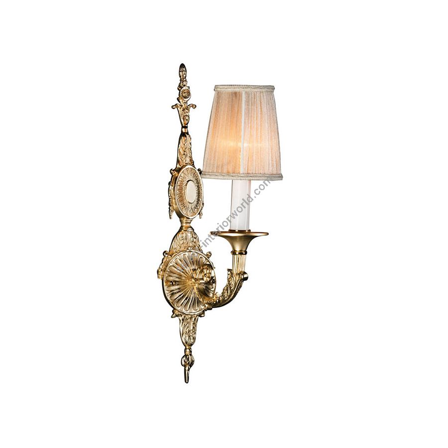 Wall bracket / With beige gathering chifon lampshade