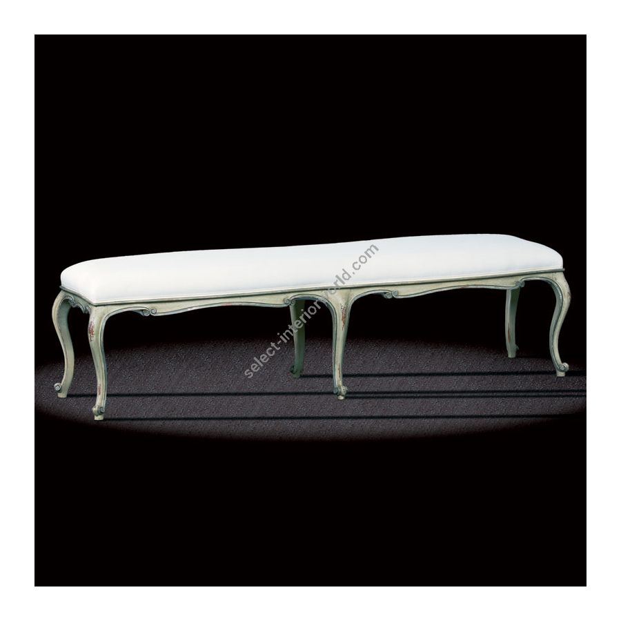 Antique White / Antique Green finish, cm.: 49 x 180 x 48 / inch.: 19.3" x 70.9" x 18.9"
