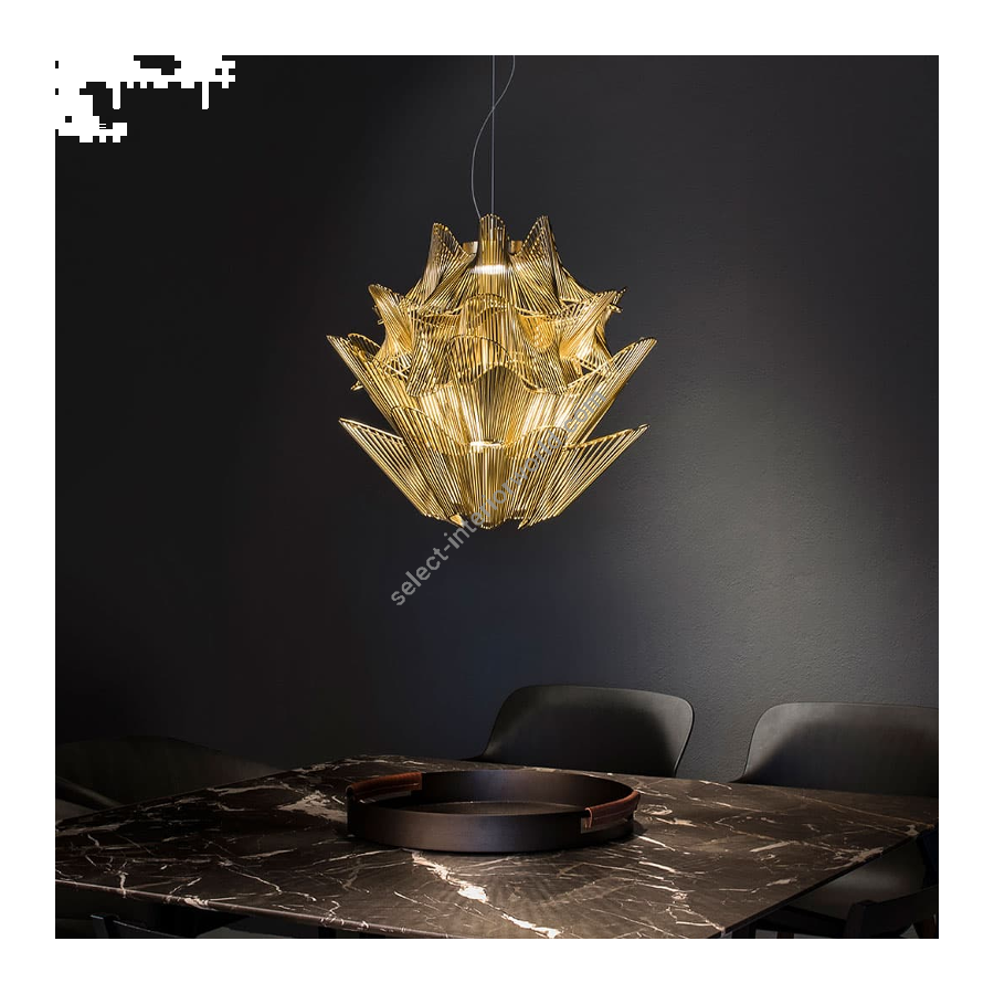 Suspension lamp / Gold plated finish