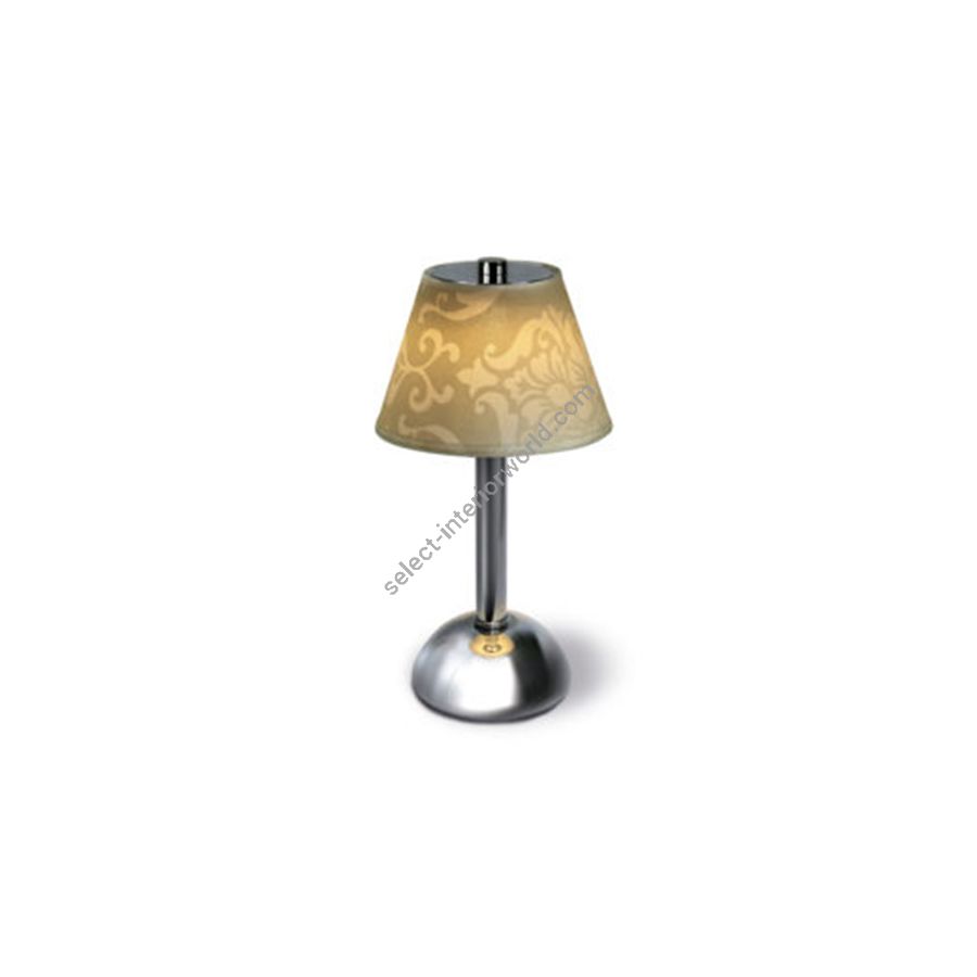 Rechargeable table lamp / Chrome finish / Royal Avorio lampshade colour