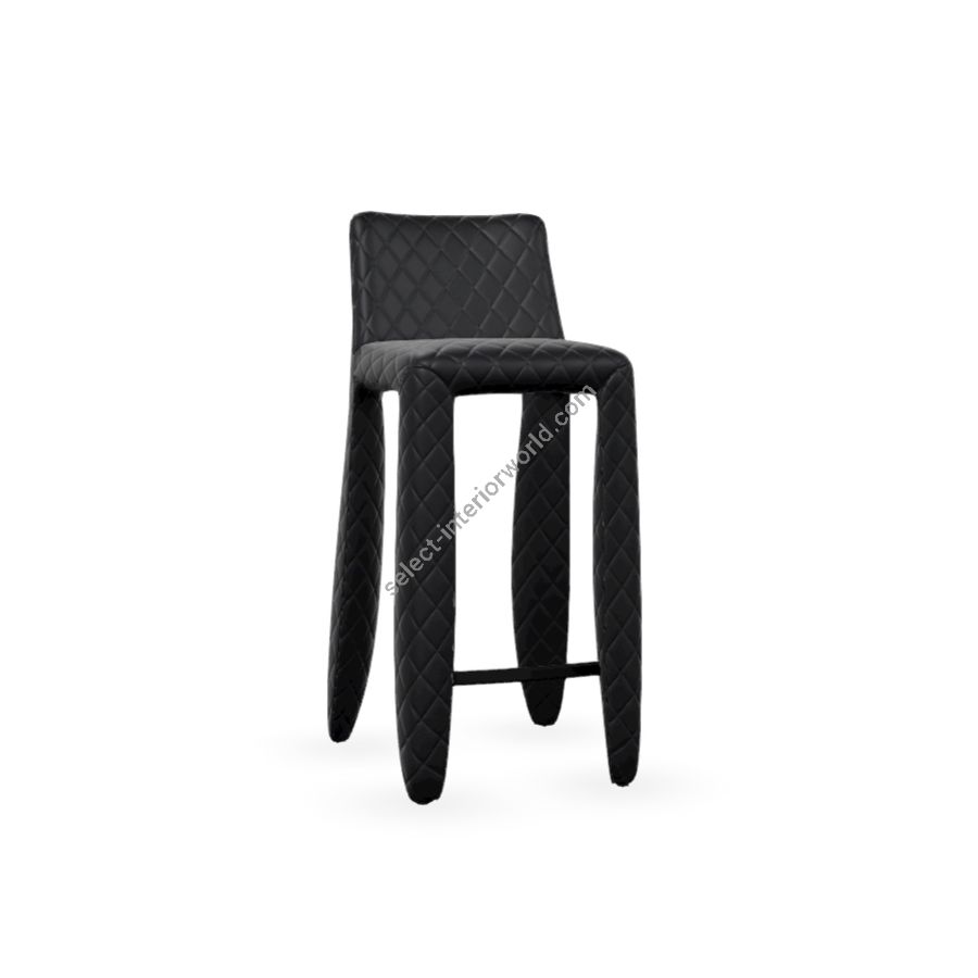 Barstool / Black (Abbracci) upholstery / Size (HxWxD) cm.: 103 x 41 x 51 / inch.: 40.55" x 16.1" x 20.1"