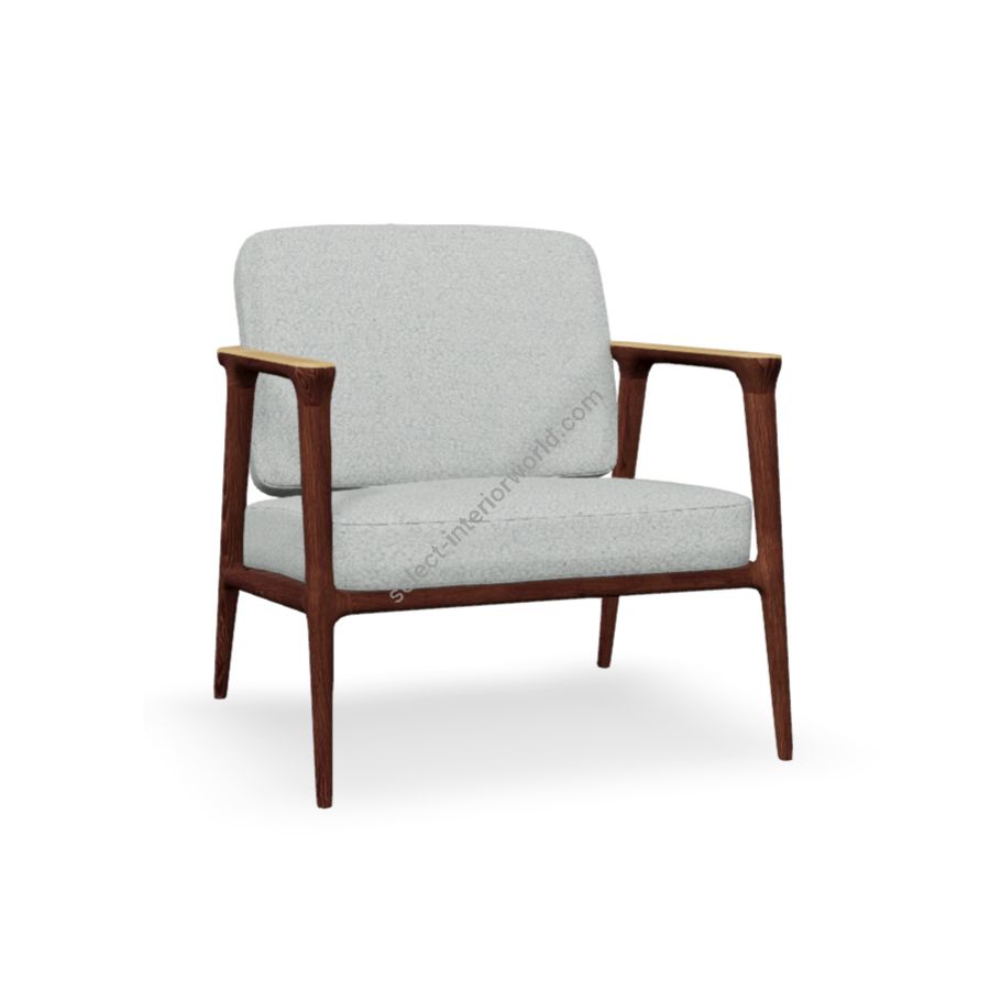 Lounge chair / Oak Cinnamon Whitewash Composition finish / Multicolour (Armoured Boar Crackle) upholstery