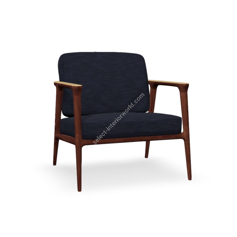 Lounge chair / Oak Cinnamon Whitewash Composition finish / Indigo (Denim) upholstery