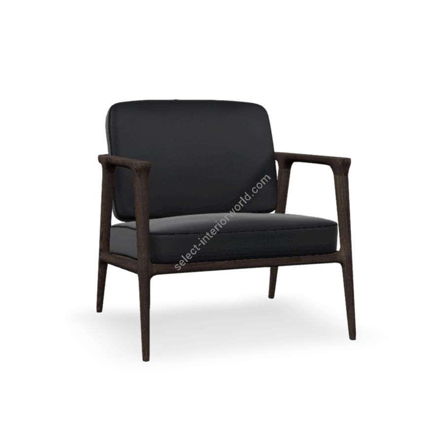 Lounge chair / Oak Stained Wenge finish / Black (Abbracci) upholstery