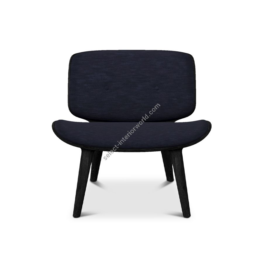 Lounge chair / Oak Stained Black finish / Indigo (Denim) upholstery