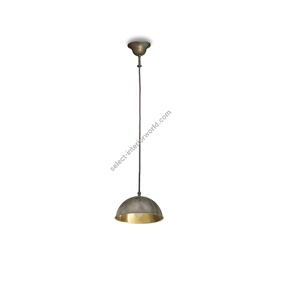 Pendant lamp / Aged brass copper-coloured finish with brass polished inside / cm.: 77 x 15.4 x 15.4 / inch.: 30.3" x 6.1" x 6.1"