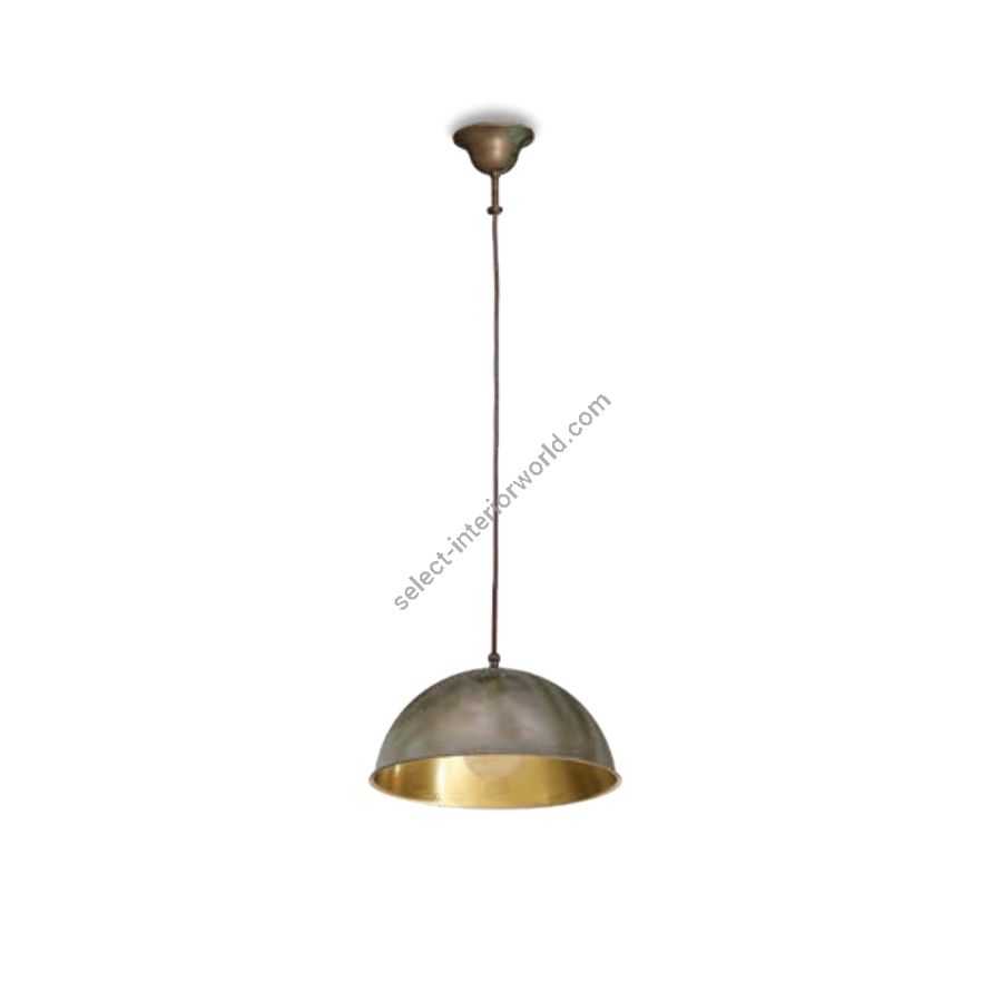 Pendant lamp / Aged brass copper-coloured finish with brass polished inside / cm.: 80 x 20 x 20 / inch.: 31.5" x 7.9" x 7.9"