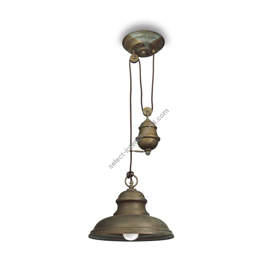 Indoor pendant lamp / Aged brass finish / Without glass