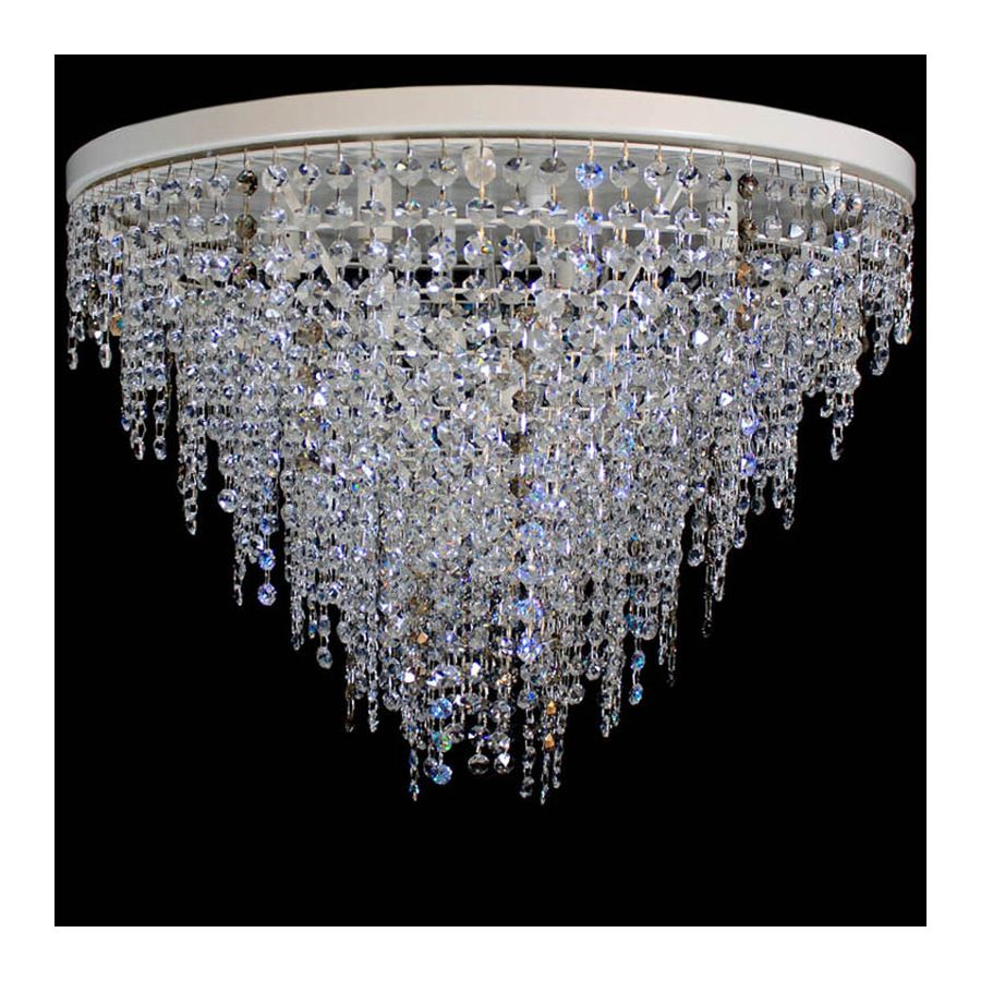 Pearl White Finish / Cut crystals, AB and GT Swarovski Crystals / 10 lights (cm.: 40 x 60 x 60 / inch.: 15.75" x 23.62" x 23.62")