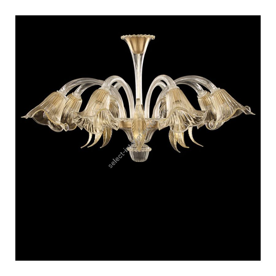 Clear Gold Glass / 8 lights (cm.: 60 x 100 x 105 / inch.: 23.63" x 39.37" x 41.33")