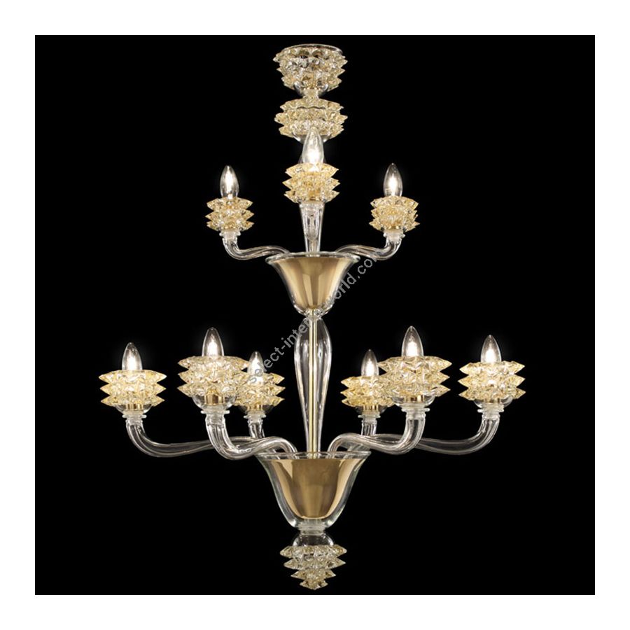 Clear with Gold Glass